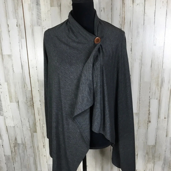 Bobeau Cardigan Poncho Shawl Single Button Cover - Picture 3 of 6